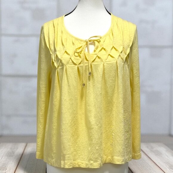 Chico’s Linen Pintuck Detail Top – Size 2 (U.S. L) - Picture 2 of 7